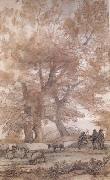 Claude Lorrain Trees,Figures,and sheep (mk17) oil
